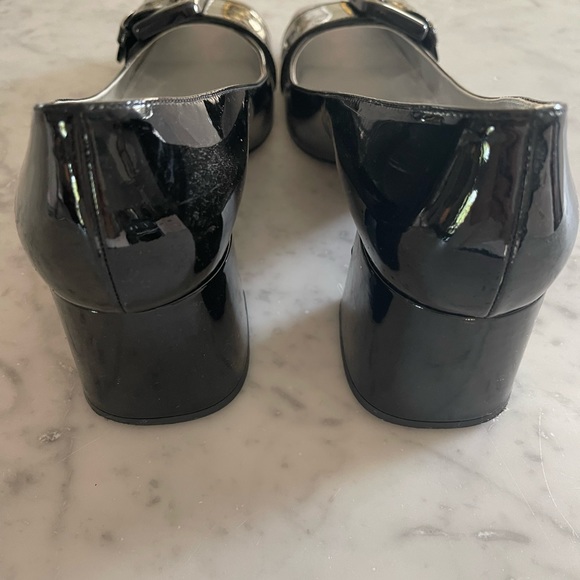 Prada Black Patent Leather Block Classic Heels 39 - Picture 5 of 8